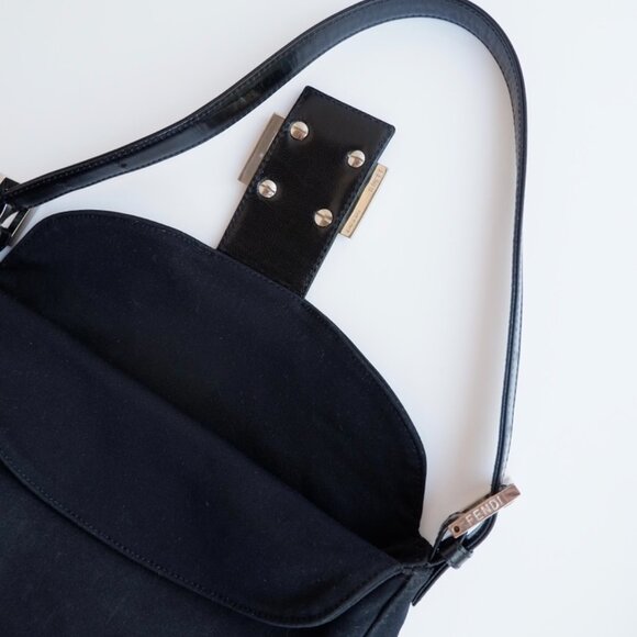 Authentic Preowned Fendi Black Nylon Baguette Shoulder Bag - Picture 5 of 13